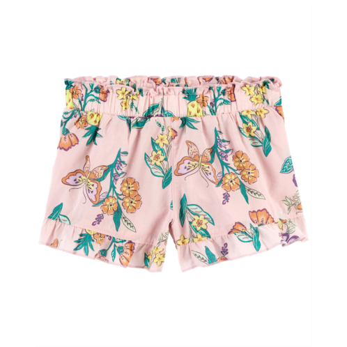 Carters Pink Baby Floral Poplin Shorts