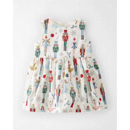 Carters Holiday Nutcracker Baby Organic Cotton Pleated Dress