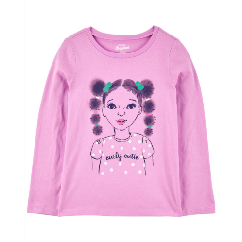 Carters Pink Kid Curly Cutie Graphic Tee