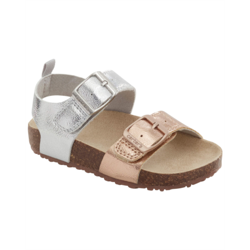 Carters Brown Toddler Buckle Faux Cork Sandals