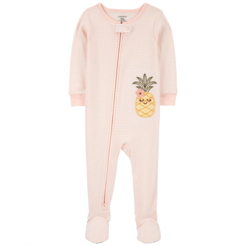 Carters Pink Baby 1-Piece Pineapple 100% Snug Fit Cotton Footie Pajams