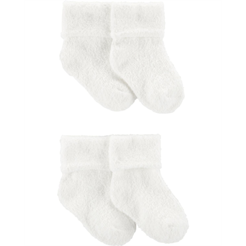 Carters Cream Baby 4-Pack Foldover Chenille Booties