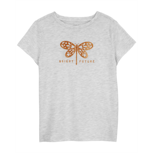 Carters Grey Kid Glitter Dragonfly Graphic Tee