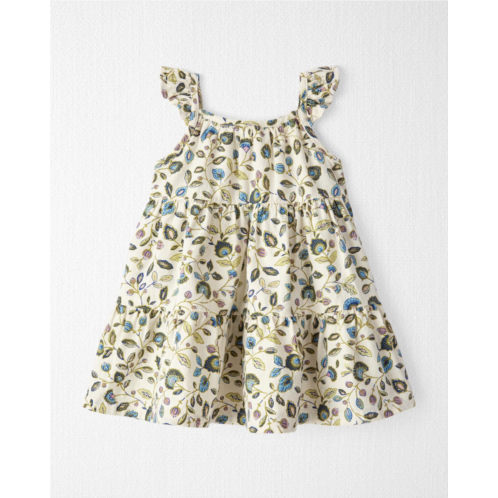 Carters Paisley Floral Print Baby Tiered Sundress Made with LENZING ECOVERO and Linen