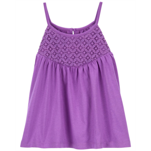Carters Purple Kid Crochet Sleeveless Top