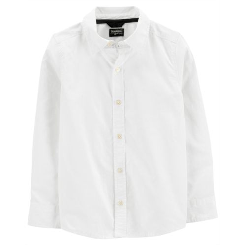 Carters White Kid Long Sleeve Button-Front Uniform Shirt