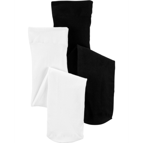 Carters Black/White Toddler 2-Pack Tights