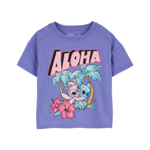 Carters Purple Kid Stitch Aloha Boxy Fit Graphic Tee