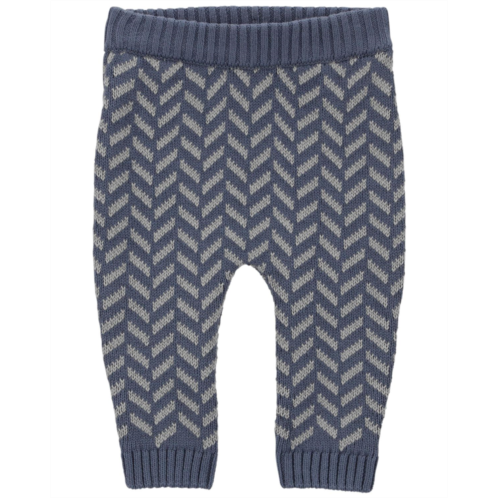 Carters Blue Baby Herringbone Sweater Knit Pants