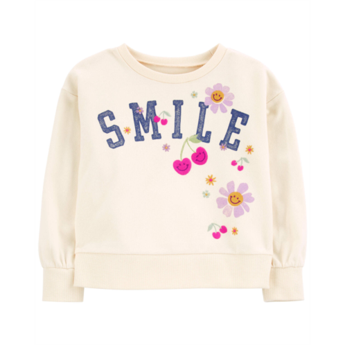 Carters Ivory Toddler Smile Floral Sweatshirt