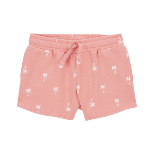 Carters Coral Baby Palm Tree Pull-On French Terry Shorts