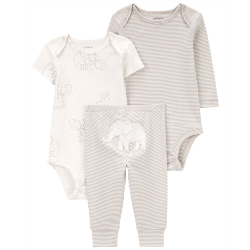 Carters Grey/Ivory Baby 3-Piece Elephant Little Character Set