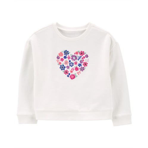 Carters White Toddler Heart Crew Tee