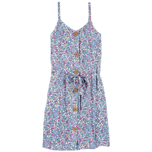 Carters Blue Kid Floral Print Sundress Made With LENZING ECOVERO