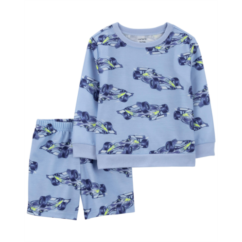 Carters Blue Toddler 2-Piece Racing Fleece Pajama Set