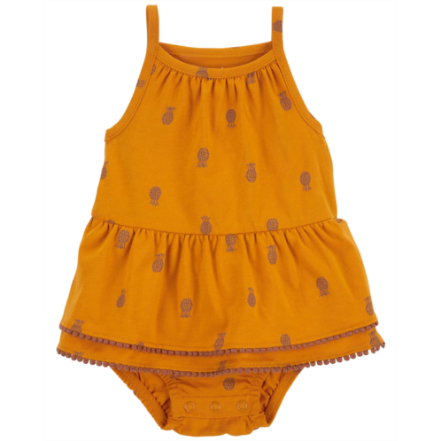 Carters Gold Baby Pineapple Bodysuit Dress