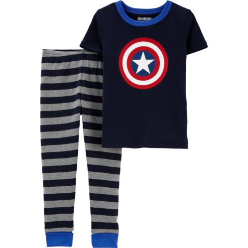 Carters Blue Toddler 2-Piece Captain America 100% Snug Fit Cotton Pajamas