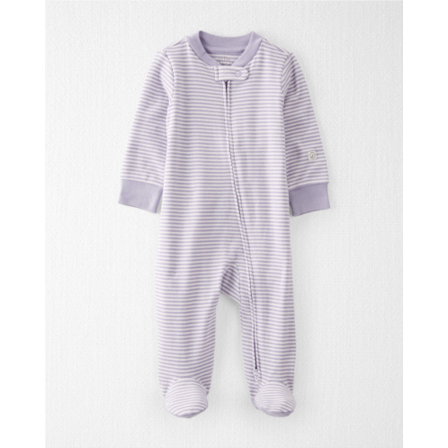 Carters Lilac Stripes Baby Organic Cotton Striped Sleep & Play Pajamas