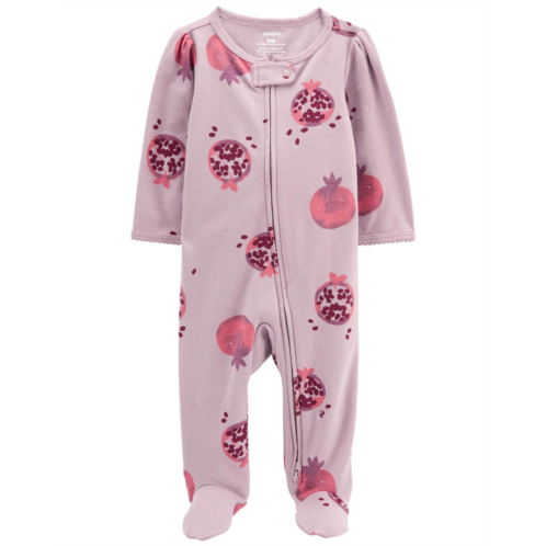 Carters Purple Baby Pomegranate 2-Way Zip Cotton Sleep & Play Pajamas