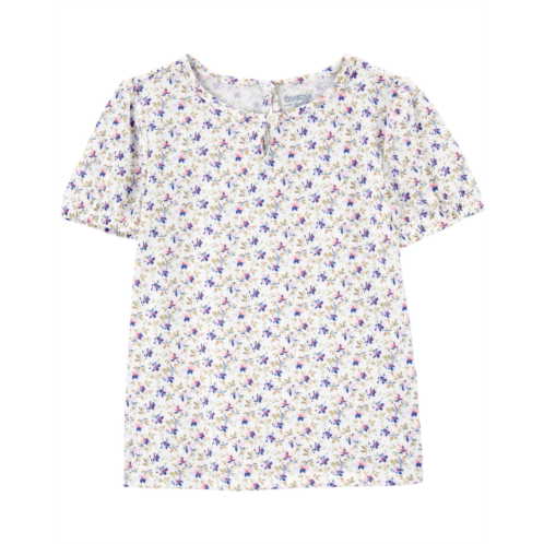 Carters White Toddler Floral Print Casual Top