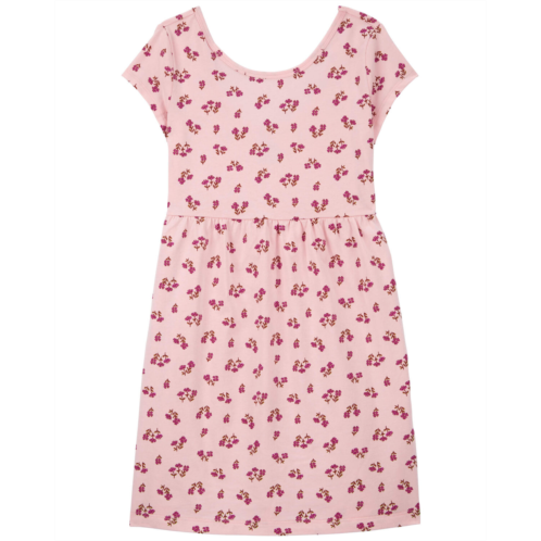 Carters Pink Kid Floral Jersey Dress