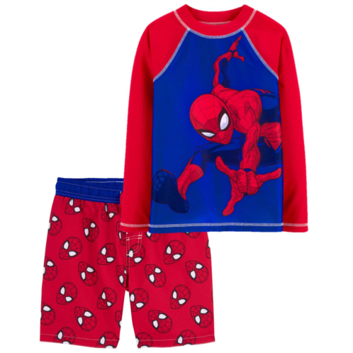 Carters Multi Kid Spider-Man Rashguard & Swim Trunks Set