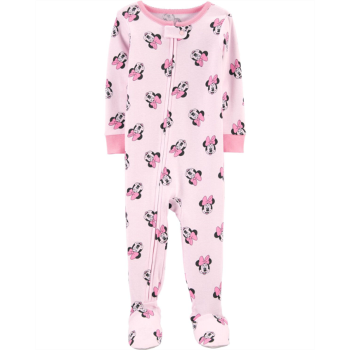 Carters Pink Toddler 1-Piece Minnie Mouse 100% Snug Fit Cotton Footie Pajamas