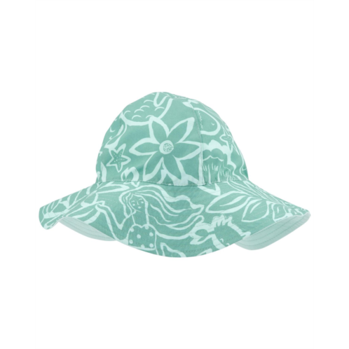 Carters Green Toddler Ocean Print Reversible Swim Hat