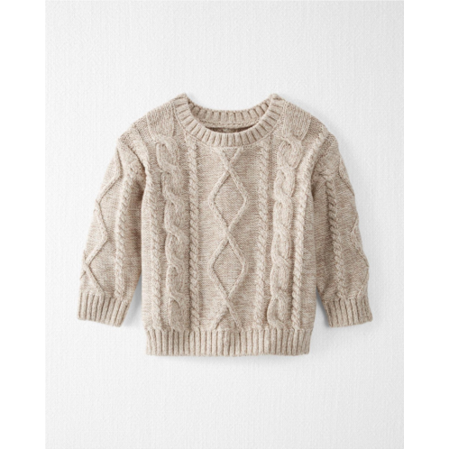 Carters Toasted Wheat Baby Organic Cotton Cable Knit Sweater in Cream