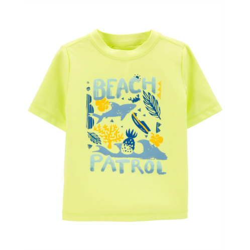 Carters Neon Toddler Beach Patrol Short Sleeve Rashguard