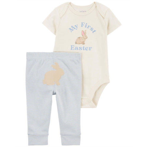 Carters Ivory/Blue Baby 2-Piece My First Easter Bodysuit Pant Set