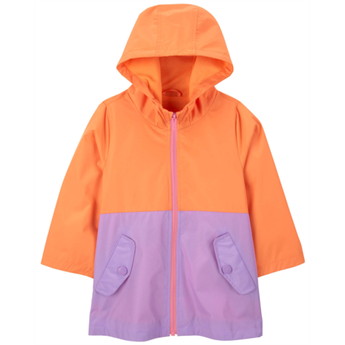 Carters Peach Purple Colorblock Baby Colorblock Rain Jacket