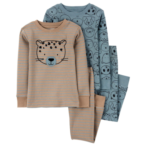 Carters Blue Baby 4-Piece Bear 100% Snug Fit Cotton Pajamas