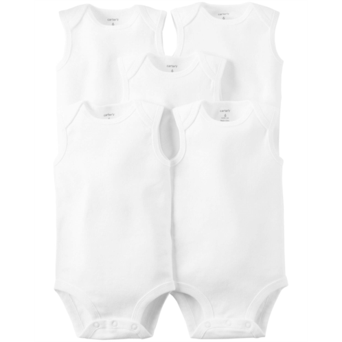 Carters White Baby 5-Pack Tank Bodysuit