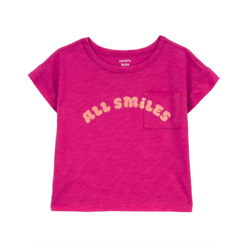 Carters Pink Baby All Smiles Pocket Tee