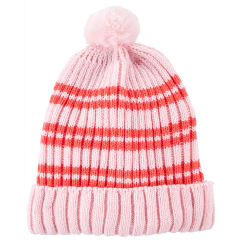 Oshkoshbgosh Pink/Orange Baby Striped Knit Beanie | oshkosh.com