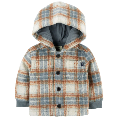 Carters Multi Baby Plaid Hooded Button-Front Jacket