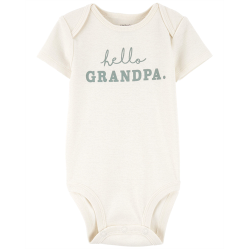 Carters Ivory Baby Hello Grandpa Announcement Bodysuit