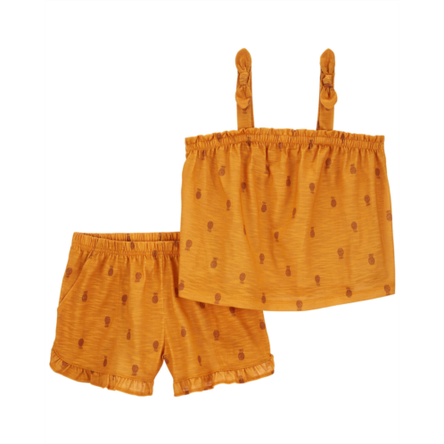 Carters Yellow Kid 2-Piece Pineapple Loose Fit Pajama Set