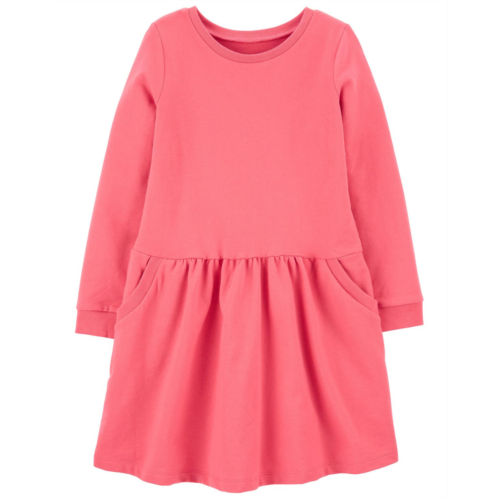 Carters Pink Kid Long-Sleeve Cotton Dress