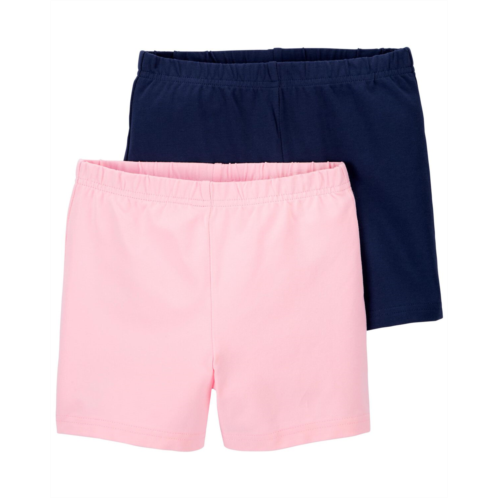 Carters Pink/Navy Kid 2-Pack Tumbling Shorts