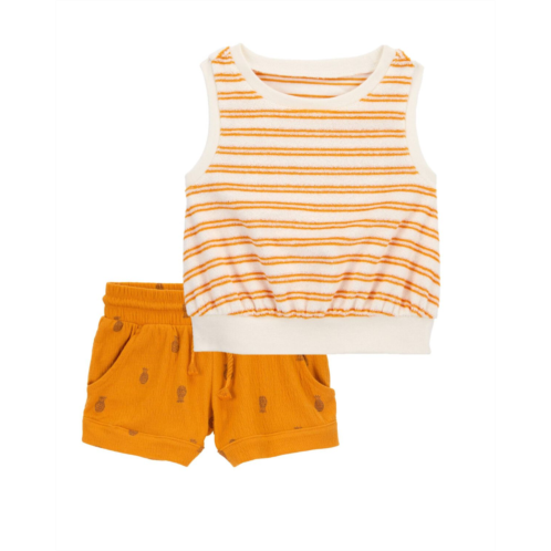 Carters Multi Baby 2-Piece Striped Terry Tank & Pull-On Shorts Set