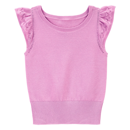 Carters Pink Kid Sweater Knit Flutter Top