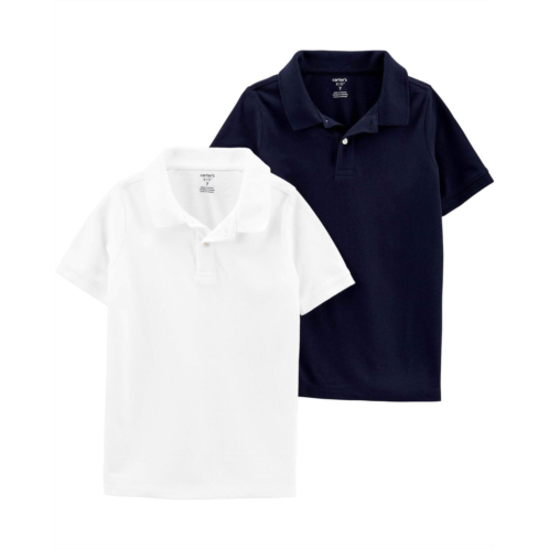 Carters Navy/White Kid 2-Pack Pique Polos