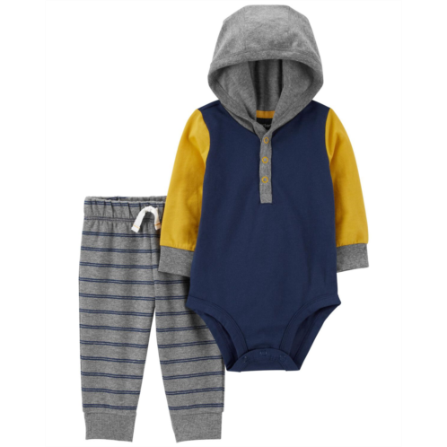 Carters Multi Baby 2-Piece Hooded Bodysuit Pant Set