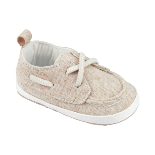 Carters Linen Baby Boat Shoes