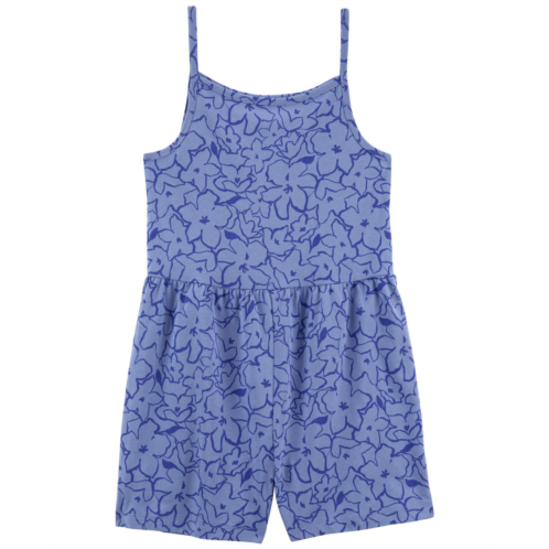 Carters Blue Kid Floral Cotton Romper