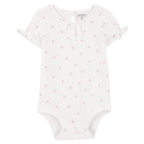 Carters Ivory Baby Strawberry Print Pointelle Bodysuit