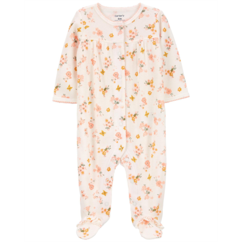 Carters Multi Baby Floral Snap-Up Cotton Sleep & Play Pajamas