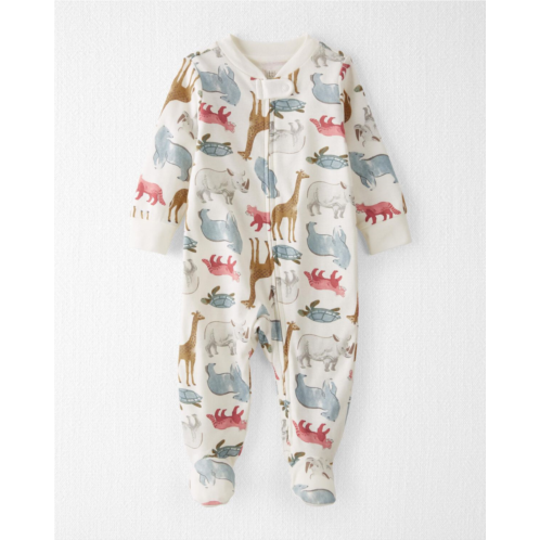 Carters Wildlife Print Baby Organic Cotton Sleep & Play Pajamas
